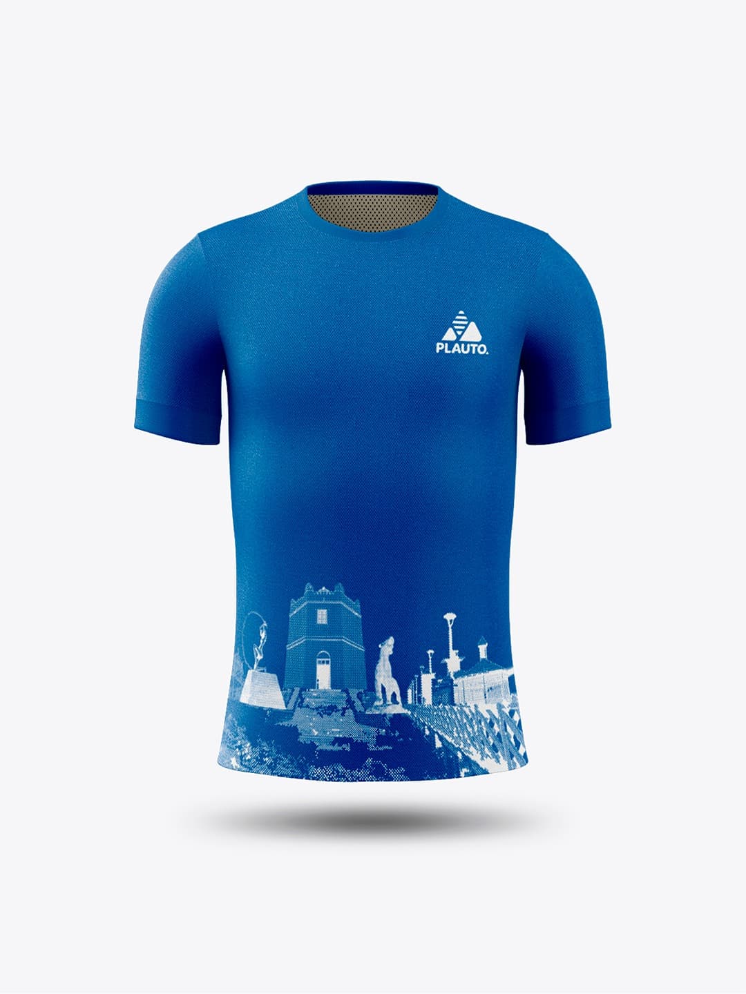 Frente da camisa, com o skyline de Fortaleza na barra